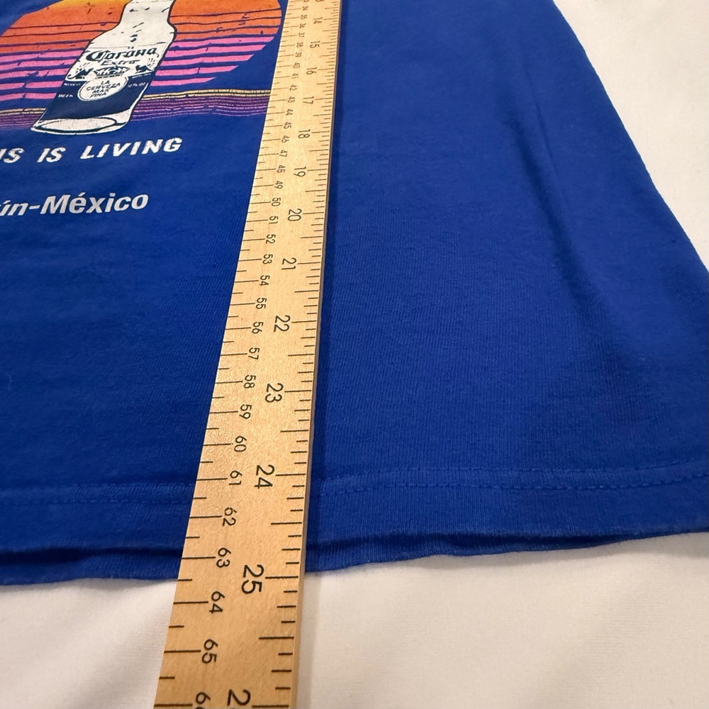 Corona Blue Tee with Sunset Design - Picture 3 of 5